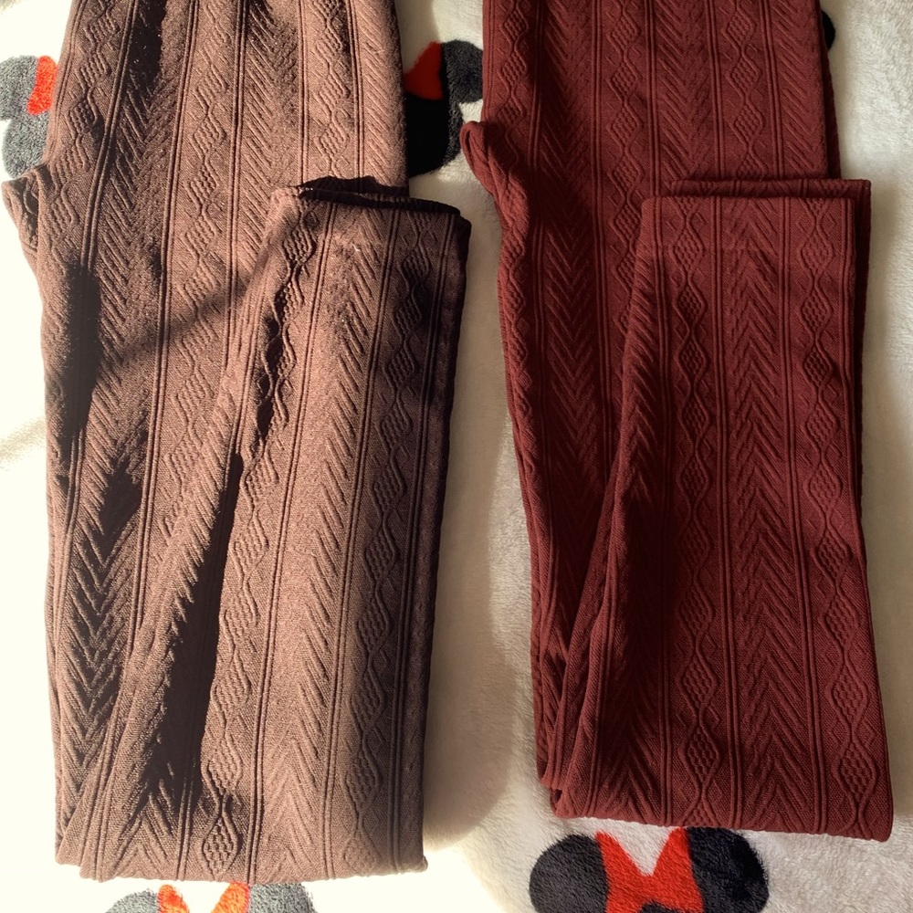 2 pairs Cable Knit Leggings